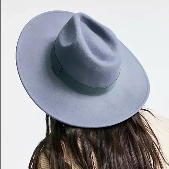 Gorgeous blue wide brim felt hat with size adjuster - Picture 2 of 7